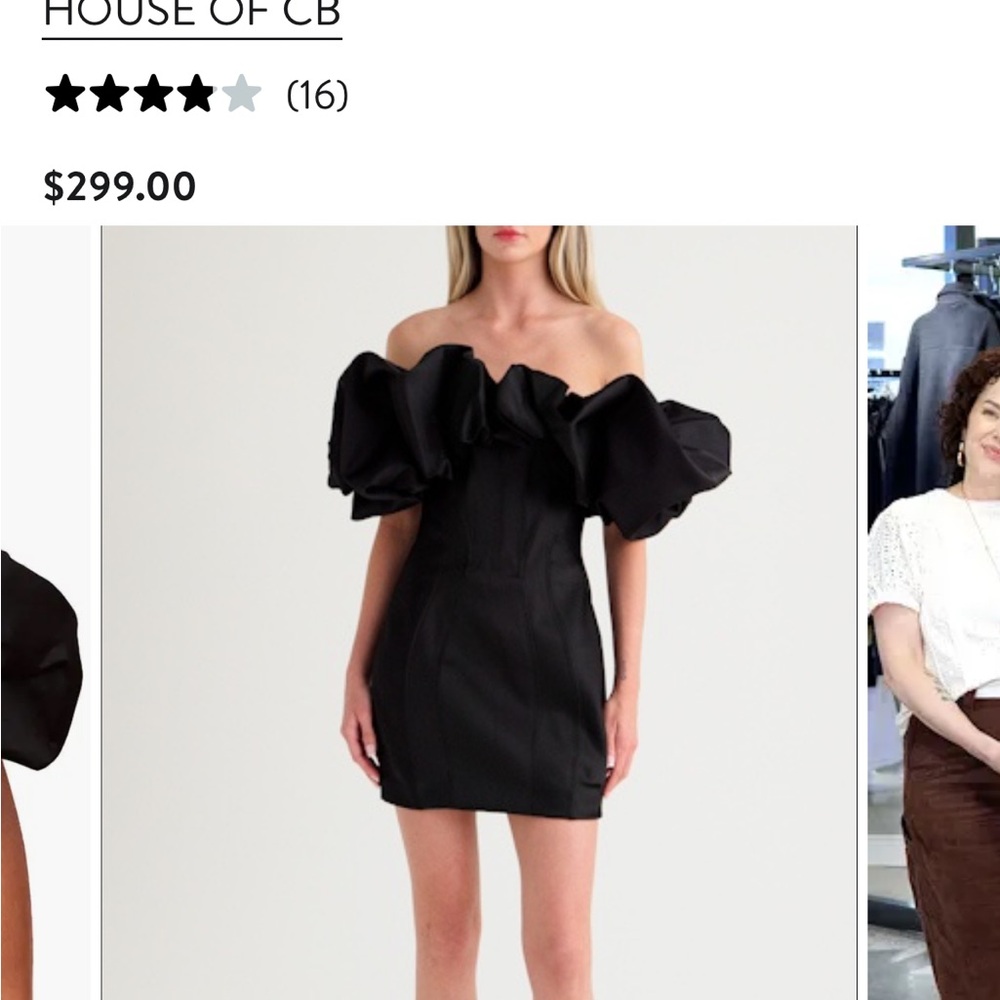House of CB Strapless Black Dress